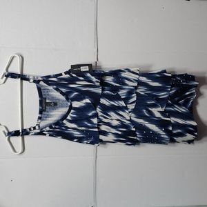 I.N.C Sleeveless Top Spirited Size 1X Blue